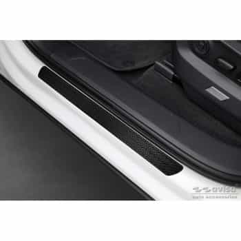 Seuils de Porte Universels 'Riffled Plate' Aluminium/Noir Mat - 2 Pièces - 54 x 4 cm