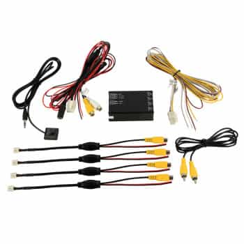 Interface de caméra de recul avec commutateur de caméra avant/latérale