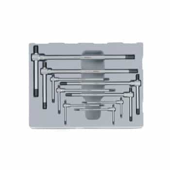 Jeu de 9 clés Allen à poignée en T réglables en force