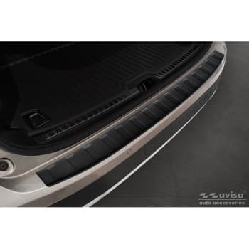 Protection de seuil de coffre en inox noir mat adaptable à Volvo V90 9/2016- 'Ribs'