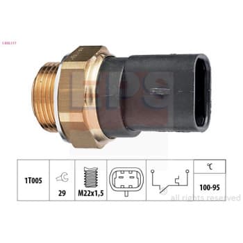 Interrupteur de température, ventilateur de radiateur Made in Italy - OE Equivalent 1.850.117 EPS Facet