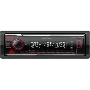 Autoradio Bluetooth Kenwood KMM-BT408DAB + DAB - avec antenne DAB+ - Rouge